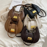 Vintage Half Moon Small Shoulder Bags For Women
