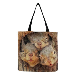 Eco Friendly Animal Print Shoulder Bag High Capacity Women's Tote