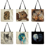 Eco Friendly Animal Print Shoulder Bag High Capacity Women's Tote