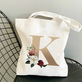 Custom Flower Letter Bucket Name Anime Tote Bag