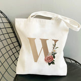 Custom Flower Letter Bucket Name Anime Tote Bag