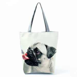 Dog Print Tote Bag for School Teacher Gift