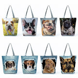Dog Print Tote Bag for School Teacher Gift