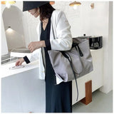 Casual Nylon Tote Bag with Zipper Closure