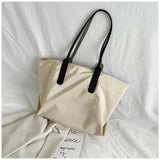 Casual Nylon Tote Bag with Zipper Closure