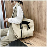 Casual Nylon Tote Bag with Zipper Closure