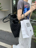 Tote Bag Female Autumn Winter High Capacity Rhombic Large Bag