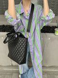 Tote Bag Female Autumn Winter High Capacity Rhombic Large Bag