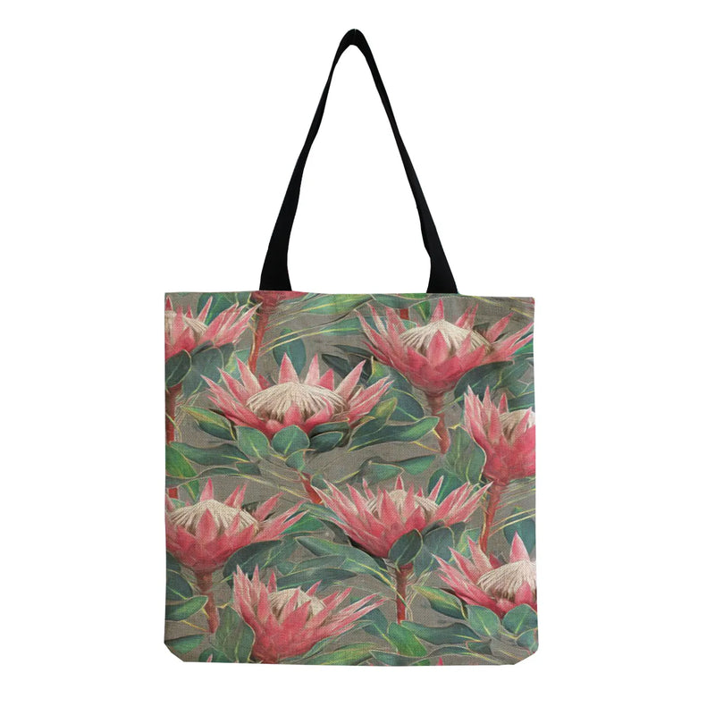 Flower Print Large Capacity Tote Bag