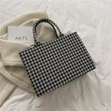Striped Vintage Top Handle Shopper Bag Large Capacity PU Leather Handbags