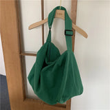 Canvas Messenger Shoulder Bag Literary Retro Bucket Bag