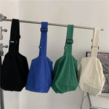 Canvas Messenger Shoulder Bag Literary Retro Bucket Bag