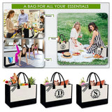 Letter Printed Square Tote Bag High Capacity Storage Mother's Gift
