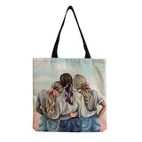 Cartoon Sisters Tote Bag Eco-Friendly High Capacity Beach Bag