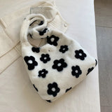 Plush Shoulder Bag Cartoon Printing Soft Handbag