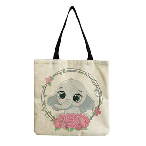 Elephant Panda Print Shoulder Bag Customizable