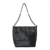 Rivet Chain Shoulder Bag Soft Leather Large Capacity Messenger Bag