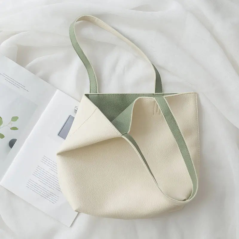 Soft Leather Double-Sided Tote Bag for Women