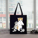 Cat Canvas Tote Bag Women's Eco Friendly Handbag