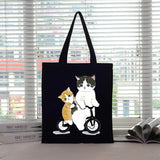Cat Canvas Tote Bag Women's Eco Friendly Handbag