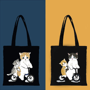 Cat Canvas Tote Bag Women's Eco Friendly Handbag