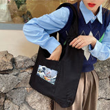 Canvas Tote Bag Women's Shopper Wave Bolsas Eco Handbag
