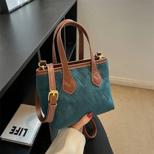 Large Capacity Women's Crossbody Bag Patchwork Retro Shoulder Bag