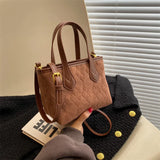 Large Capacity Women's Crossbody Bag Patchwork Retro Shoulder Bag