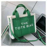 Women's Rough Selvedge Tote Bag Solid Colors Shoulder Handbag