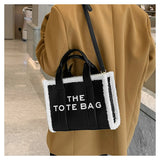 Women's Rough Selvedge Tote Bag Solid Colors Shoulder Handbag