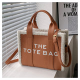 Women's Rough Selvedge Tote Bag Solid Colors Shoulder Handbag