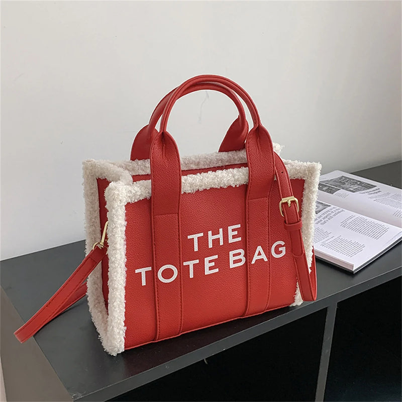 Women's Rough Selvedge Tote Bag Solid Colors Shoulder Handbag