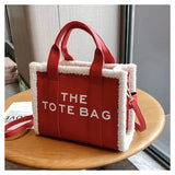 Women's Rough Selvedge Tote Bag Solid Colors Shoulder Handbag