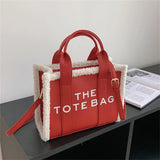 Women's Rough Selvedge Tote Bag Solid Colors Shoulder Handbag