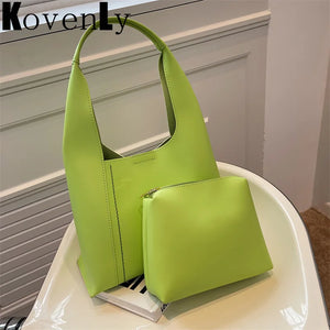 French Style Leather Tote Bag for Women