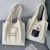 Literature Fresh Class Canvas Tote Bag for Women Student Shoulder