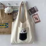 Literature Fresh Class Canvas Tote Bag for Women Student Shoulder