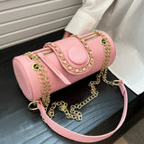 Barrel Shaped Summer Handbag PU Leather Women's Messenger Bag