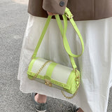Barrel Shaped Summer Handbag PU Leather Women's Shoulder Bag