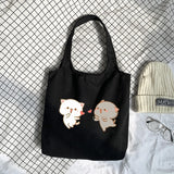Cat Graphic Canvas Shoulder Bag for Women