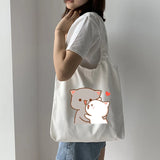 Cat Graphic Canvas Shoulder Bag for Women