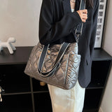 Large Capacity Nylon Crossbody Bag Solid Shoulder Handbag