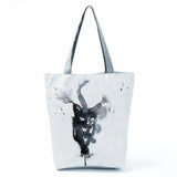 Cat Print Tote Shopper Shopping Bag - Reusable Shoulder Bags