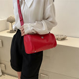 Vintage Small Barrel-shaped Messenger Bag for Women