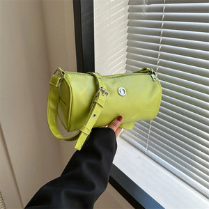 Vintage Small Barrel-shaped Messenger Bag for Women