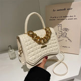 Embossed Chain Small Handbags for Women Vintage Shoulder Bag