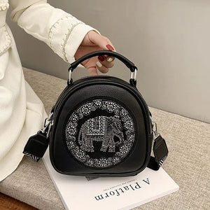 Vintage Elephant Crossbody Bag PU Leather Women Shoulder Bag
