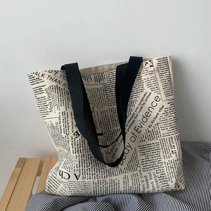 Canvas Tote Bag Women Large Capacity Shoulder School Shopping Bag