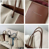 Canvas Tote Bag Women Solid Commuter Shopping Shoulder Bag