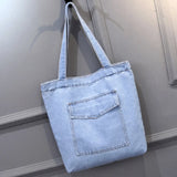 Denim Crossbody Totebag for Women with Zipper